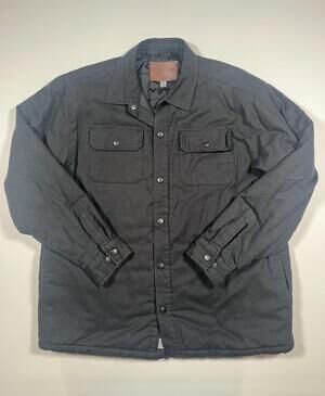 Rugged Elements Jacket Mens XL Gray Quilted Insulated Snap Outdoor Workwear